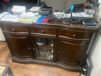 Dark Wood Buffet Sideboard Cabinet