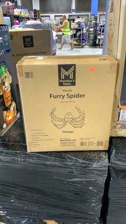 Member's Mark Pre-Lit Furry Spider Orange $25