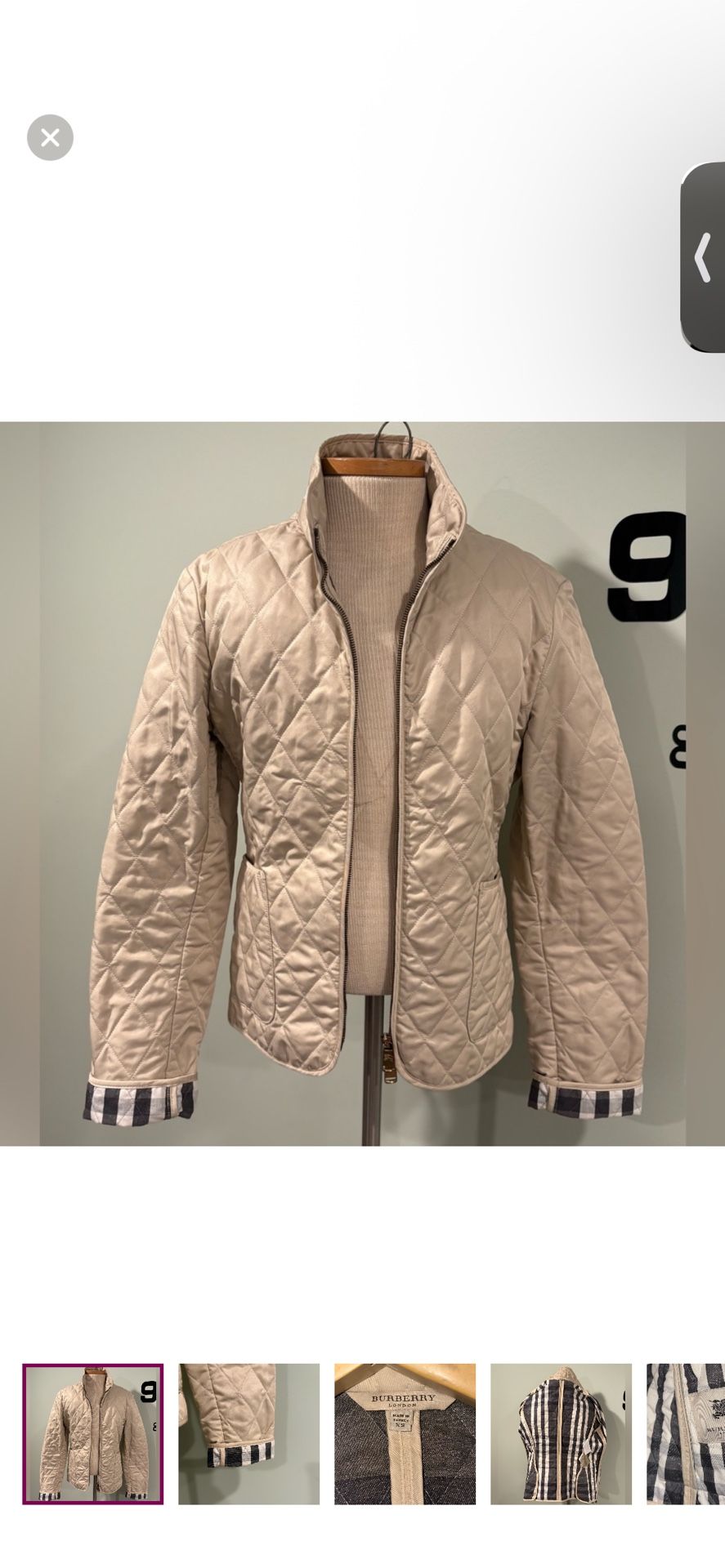 Burberry Light Tan Quilted Jacket 