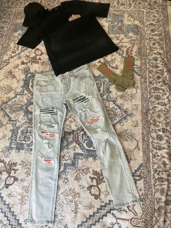 Amiri 4 piece set size XXL shirt,36 jeans,hat and socks