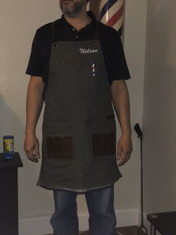Barber apron hand made paid $120