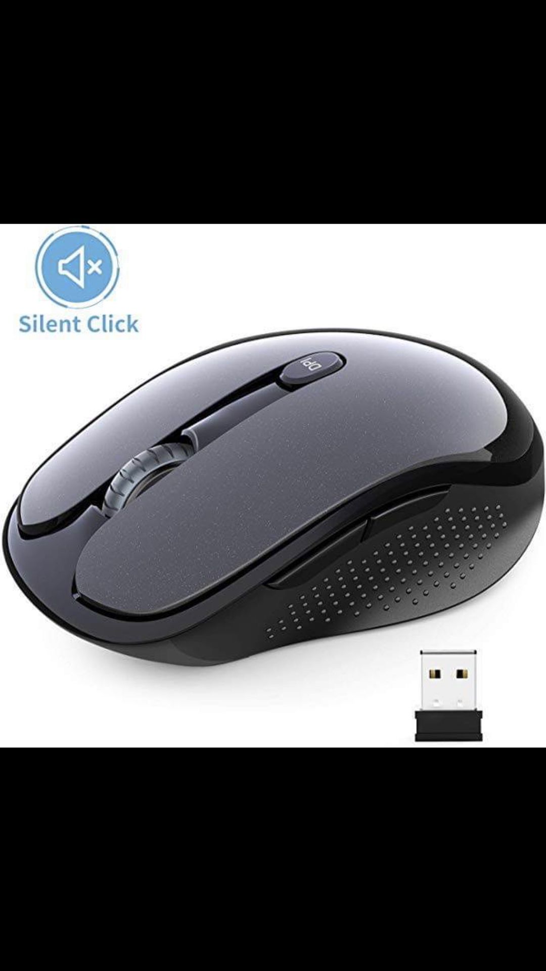 Wireless Mouse, TedGem 2.4G Silent Computer Mouse Portable Cordless Mouse Optical USB Mouse Ergonomic Mouse with USB Receiver 6 Buttons 3-Level DPI L