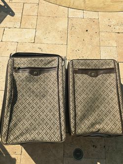 Vintage Etienne Aigner Luggage Set of 2 - Rolling Suitcases Brown Monogram