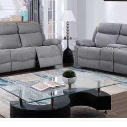 Kelly Grey Reclinable Sofa And Loveseat 