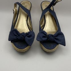a.n.a. Wedge Heel Jean w/Bow Sandals ~ Some Inner Lining is Flaking Off, But Otherwise Great Cond.  
