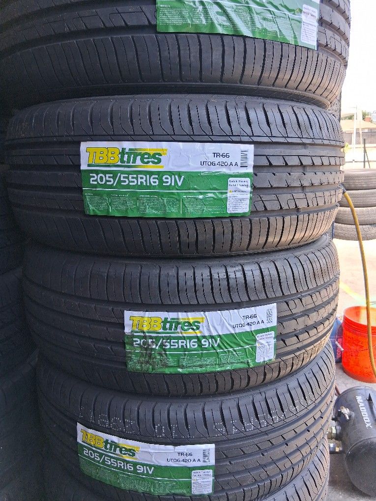 Vendo Un Set De Llantas TBB 205/55R16 Instaladas Y Balansiadas Con 50 0000 Mil Millas De Garantía