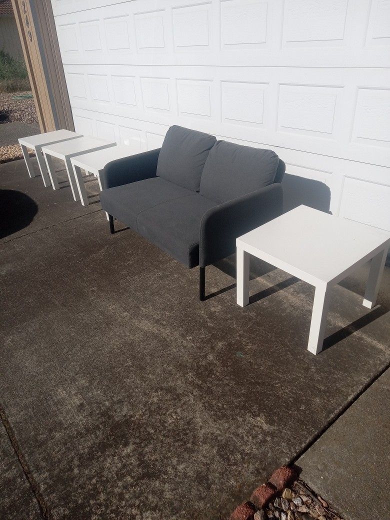 IKEA couch and coffee tables