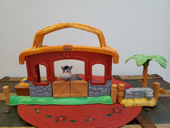 Fisher Price Little People 2003 Christmas Nativity LIL' DRUMMER BOY Barn/Music"