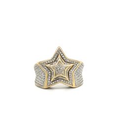 10kt Gold Mens Diamond Star Ring 7.10grams Size 9 150205 1