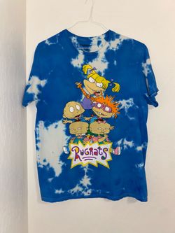 Nickelodeon Rugrats Tie-Dye T-Shirt 2020 Size Medium 100% Cotton Blue & White