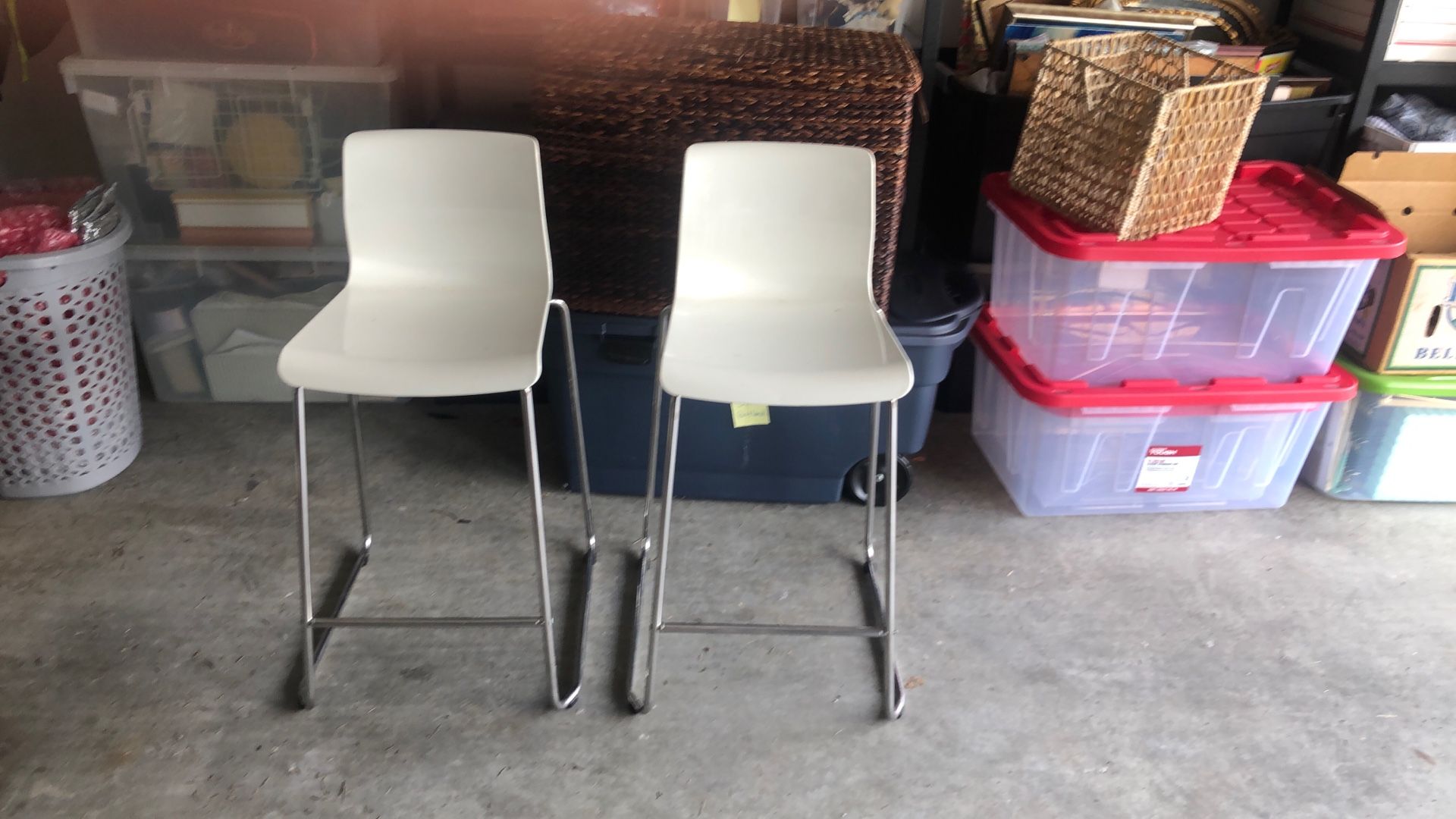 White Glenn IKEA barstools, kitchen stools