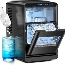 Crescent Ice Maker Countertop, 27Lbs/24H Ice Production, 16 Cubes in 6 Mins, Portable Countertop Ice Maker Machine with Self-Cleaning for Home & Kitch