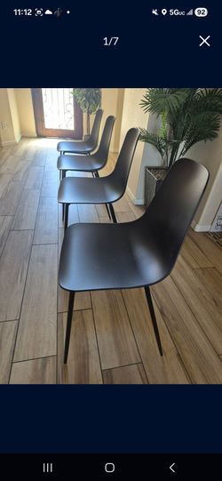 Set 4 chairs black available 2 sets price is for each set