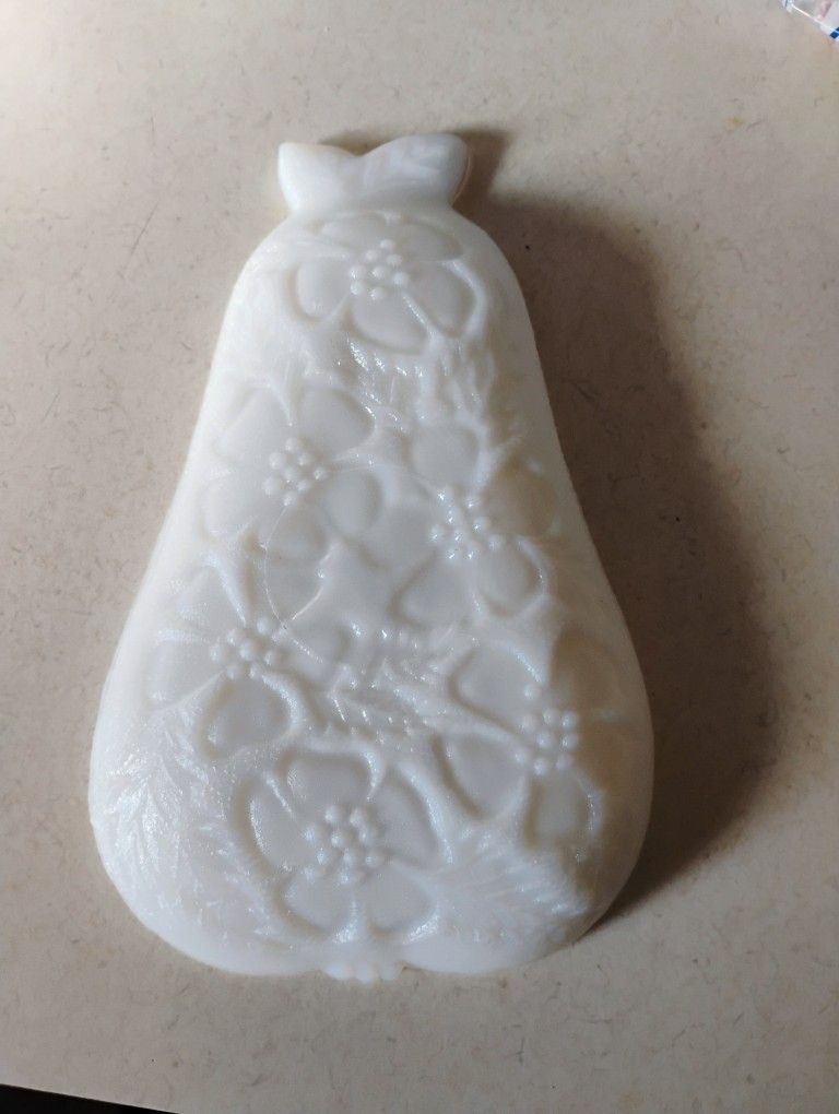 Vintage Milk Glass Pear Dish Bowl
