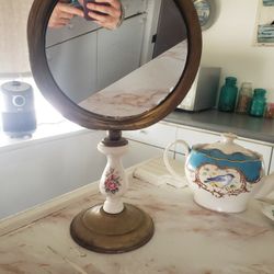 Antique 1940s Porcelain Mirror