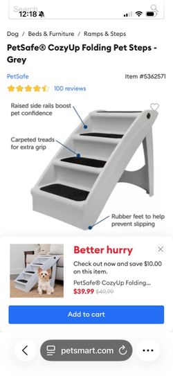 PetSafe CozyUp Folding Pet Steps Grey