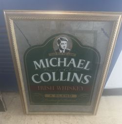  Framed mirror advertising Michael Collins Irish Whiskey