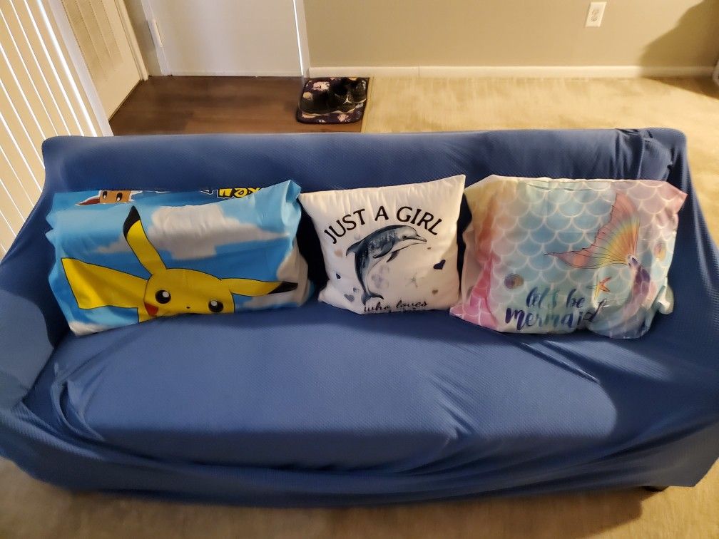 Black Couch with pillows