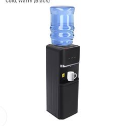 Top Loading Water Dispenser Top Loading Dispensers with 2-Tier Storage Cabinet Freestanding Water Cooler Dispenser for 5 Gallon Bottle 3 Water-Dischar