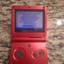 Nintendo GameBoy Advance SP Flame Red AGS-001 w/ Game NO CHARGER 