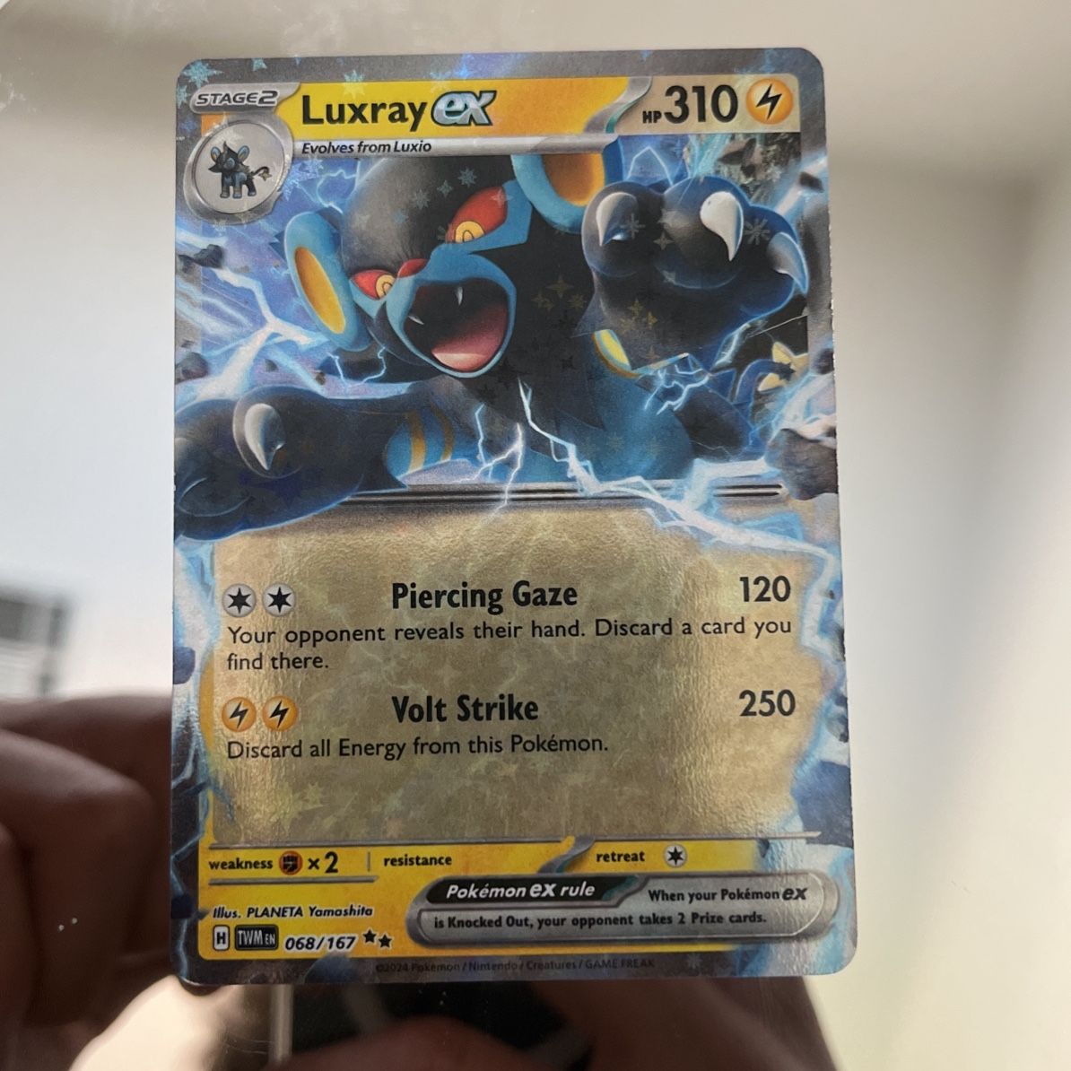 pokemon card luxray ex - 068/167 if this card is in your hand and you have more Prize cards remaining than your opponent Ultra - Pokemon - Mascarade