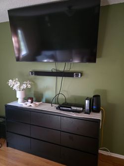 Black 9 Drawer Double Dresser