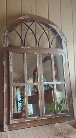 Arched Window Frame Wall Mirror