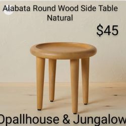 Brand New  Alabata Round Wood Side Table Opallhouse & Jungalow 
