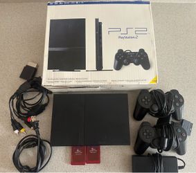 PlayStation 2 PS2 Slim Console System w/ extra Controller & Memory Cards