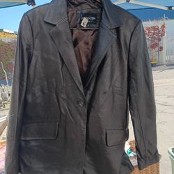 Womans Leather Black Jacket Size Xl