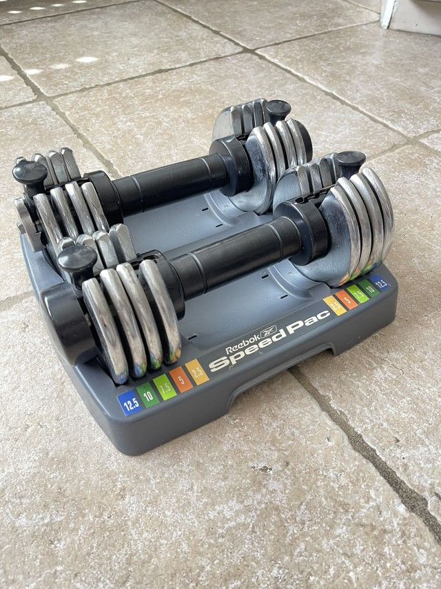 Reebok Speed Pac 25 Set of 2 Adjustable Dumbells Weights