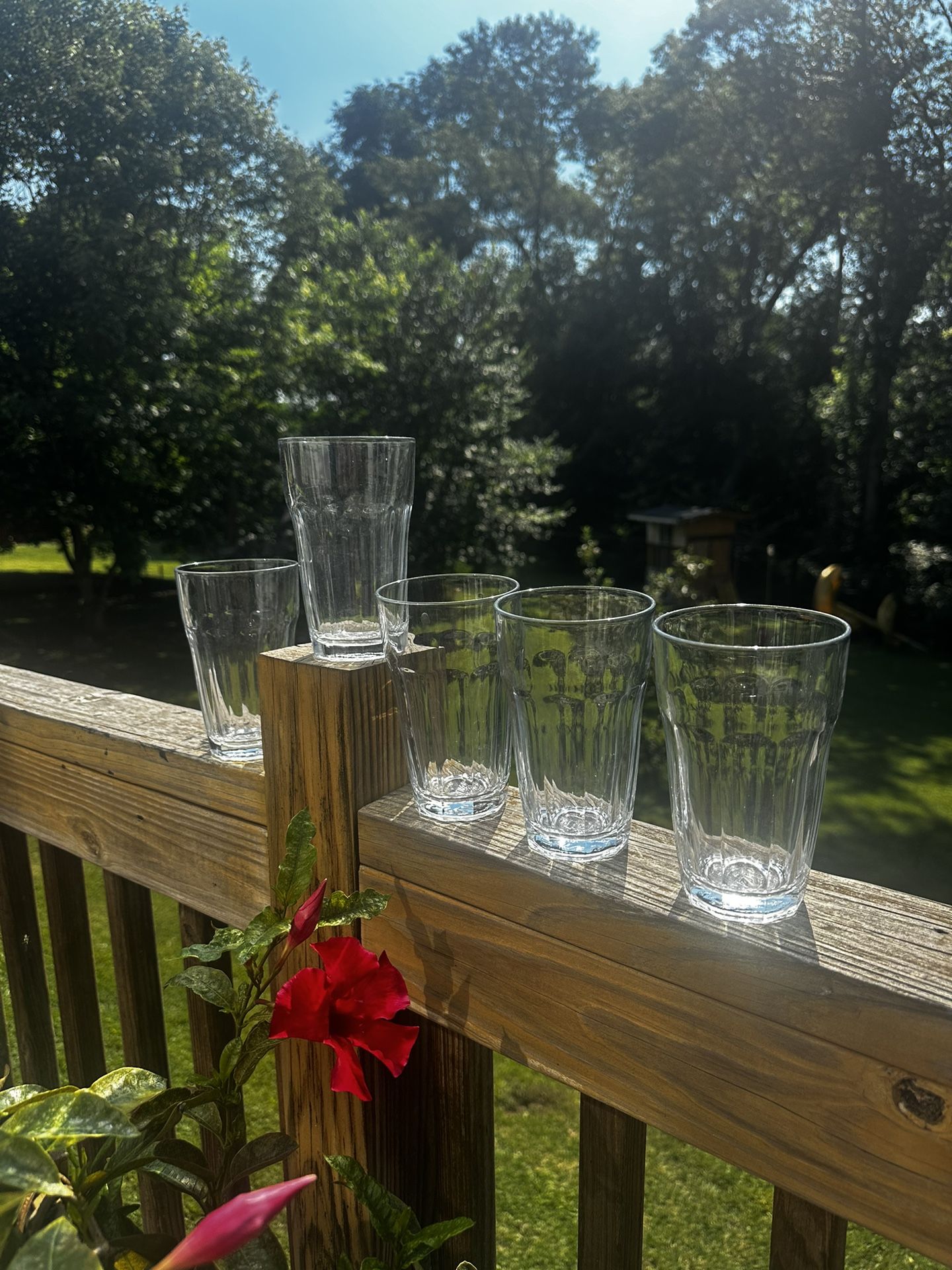 Set of 5 vintage 12oz Pasabahce Palaks Paneled Tumblers 5.5” Made in Turkey