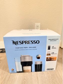 Nespresso Vertuo Pop+ Deluxe Coffee Maker by De'Longhi with Milk Frother