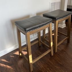 2 Grayish Brown Bar Stools