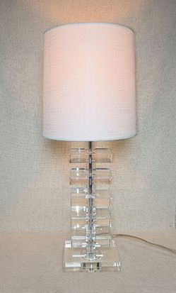 Lamp Solid Crystal 13.5 lbs & Shade 21" Works Perfect
