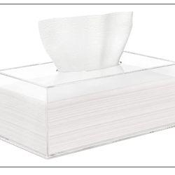 New Tissue Box Holder, Clear Rectangular Acrylic with Magnetic Bottom