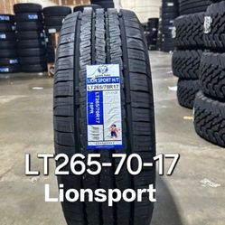 4 New LT2657017 Lionsport H/T tires with free Installation mount and balance 265-70-17