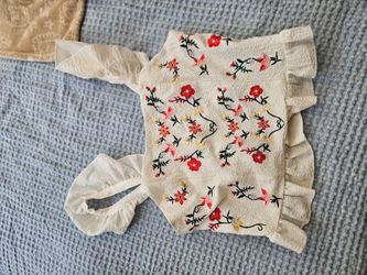 Embroidered crop top