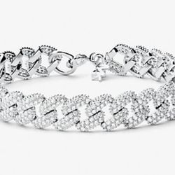 Michael Kors Sterling Silver Pavé Curb Link Bracelet