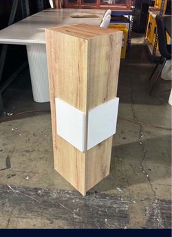 New Assemble Medicine 38H Single Door Cabinet, Three Shelves Light Oak/White