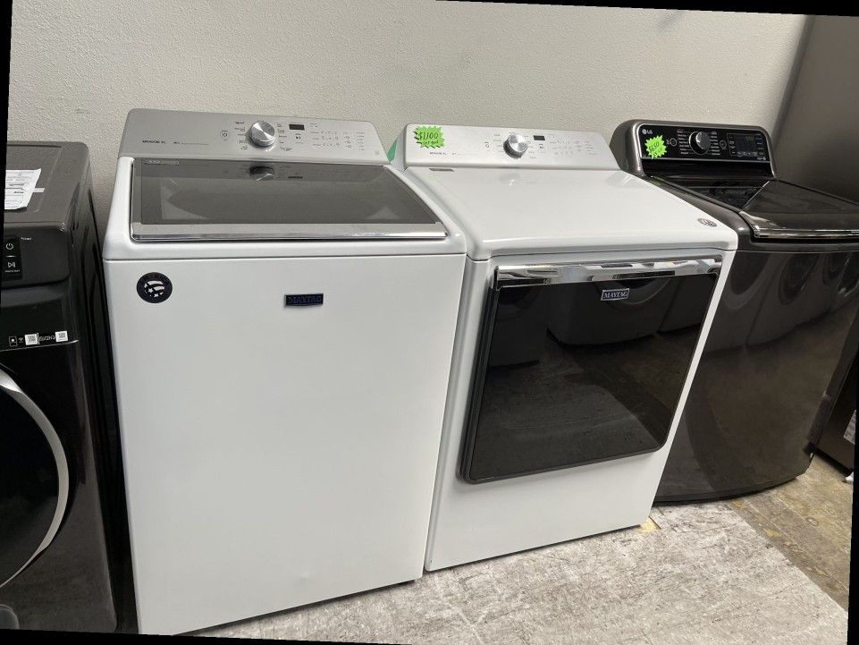 maytag xl washer bravos white set dryer
