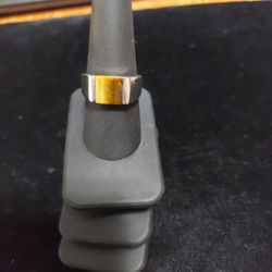 Sterling Silver Tiger Eye Men's Ring Sz 9,  8.7mm