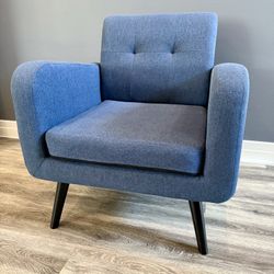 Mid Century Blue Accent Chair 
