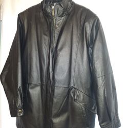 Men's Sz XL BLACK LEATHER JACKET