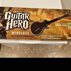 Xbox 360 Wireless Les Paul guitar In Box controller, guitar strap,inside box.and Box Sleeve Excellent Condition 