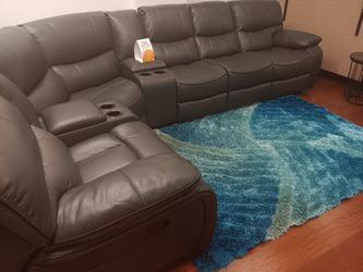 *Holiday Flash Sale!!!*---Best Selling Madrid Gray Leather Reclining Sectional Sofas---$10 Down Financing/Delivery😉