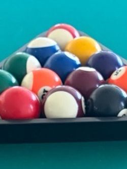 Billiard Ball Set with Triangle Rack