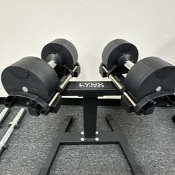 LYNX FITNESS ( BRAND NEW IN BOX ) Pair Of 50lb Adjustable Dumbbells