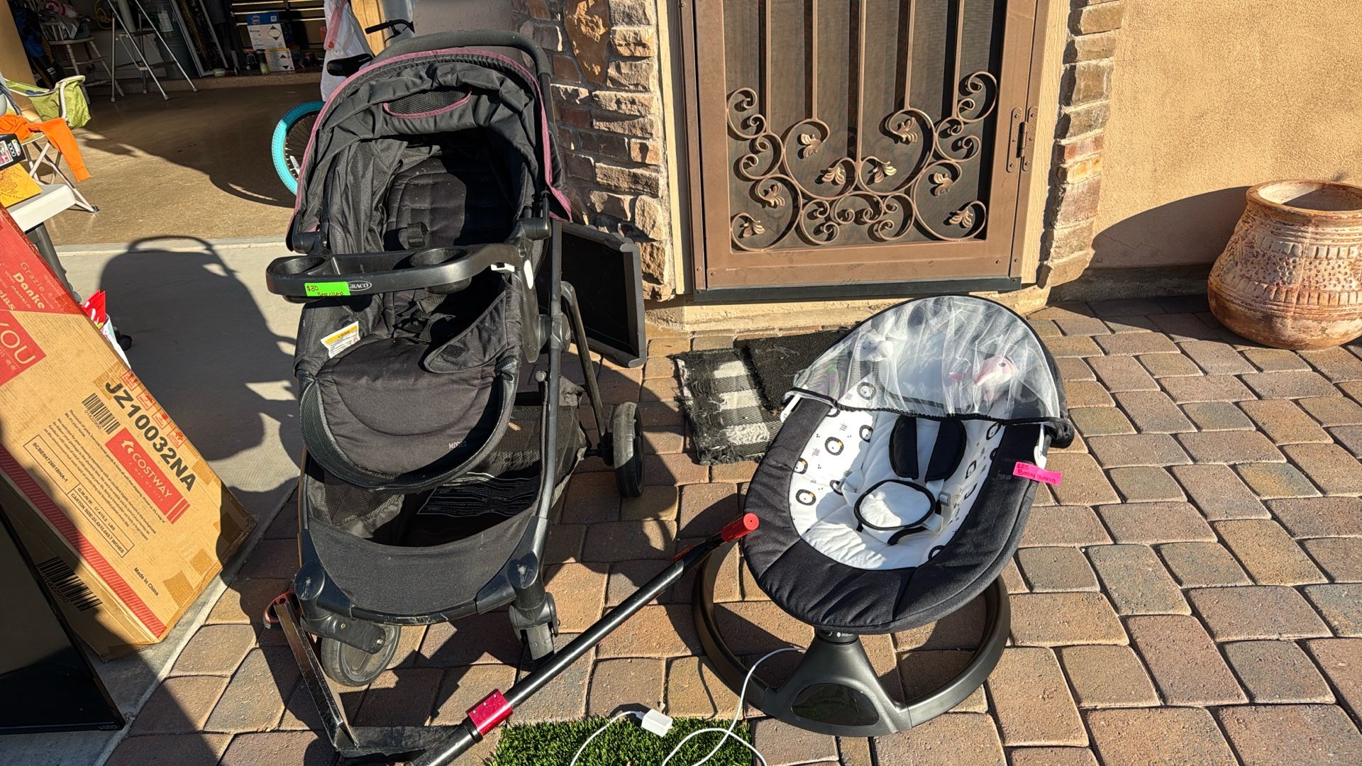 Stroller & baby swing 
