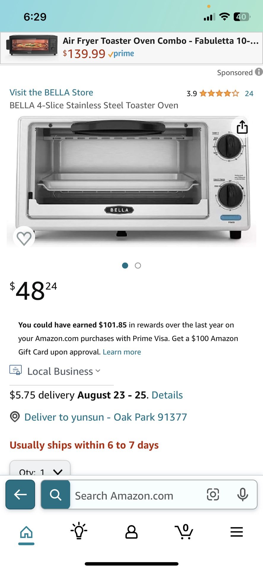 Bella Toaster Oven for Sale in Salinas, CA - OfferUp